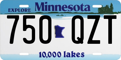 MN license plate 750QZT