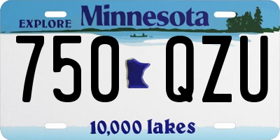 MN license plate 750QZU