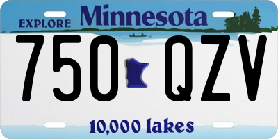 MN license plate 750QZV