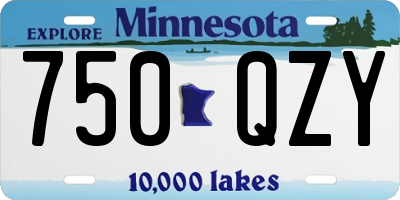 MN license plate 750QZY