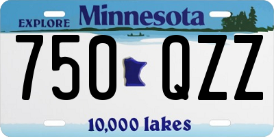 MN license plate 750QZZ
