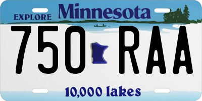 MN license plate 750RAA