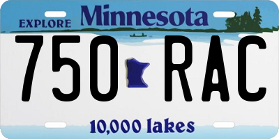 MN license plate 750RAC