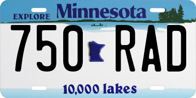 MN license plate 750RAD