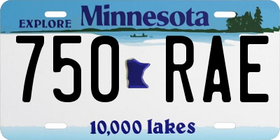 MN license plate 750RAE