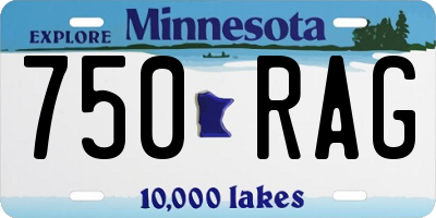 MN license plate 750RAG
