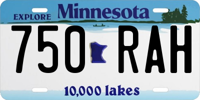 MN license plate 750RAH