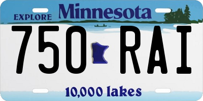 MN license plate 750RAI