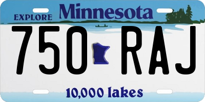 MN license plate 750RAJ