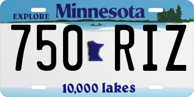 MN license plate 750RIZ