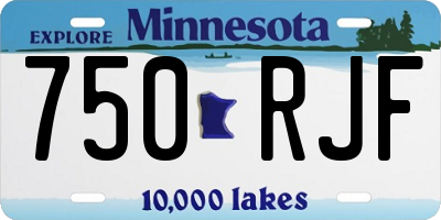 MN license plate 750RJF
