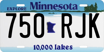 MN license plate 750RJK