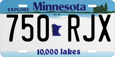 MN license plate 750RJX