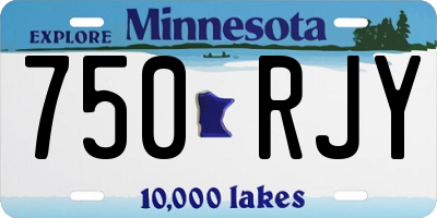 MN license plate 750RJY