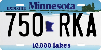 MN license plate 750RKA