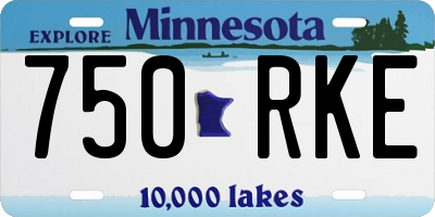 MN license plate 750RKE