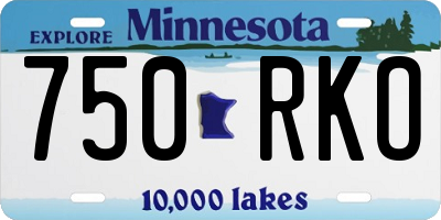 MN license plate 750RKO