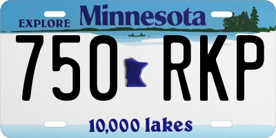 MN license plate 750RKP