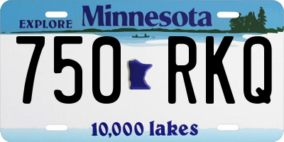 MN license plate 750RKQ
