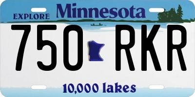 MN license plate 750RKR