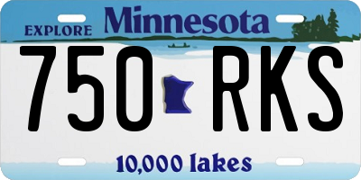 MN license plate 750RKS