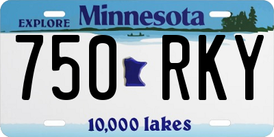 MN license plate 750RKY