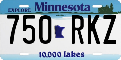MN license plate 750RKZ