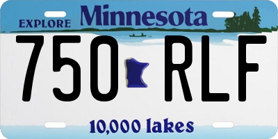 MN license plate 750RLF