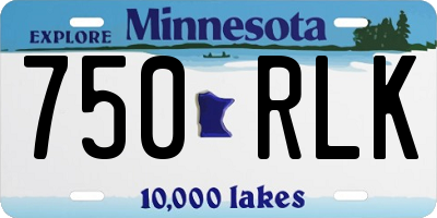 MN license plate 750RLK