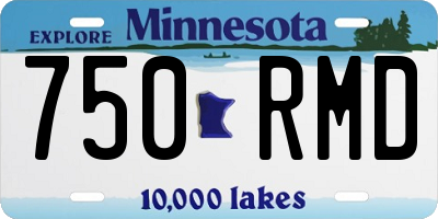 MN license plate 750RMD