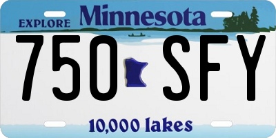 MN license plate 750SFY