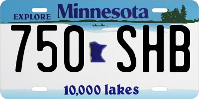 MN license plate 750SHB