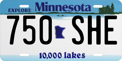 MN license plate 750SHE