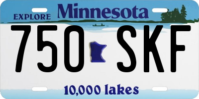 MN license plate 750SKF