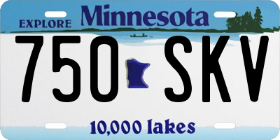MN license plate 750SKV