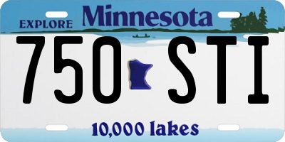 MN license plate 750STI