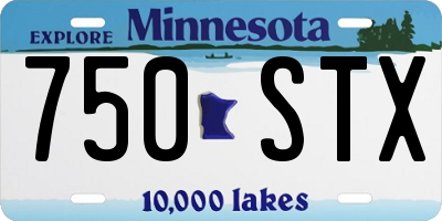 MN license plate 750STX