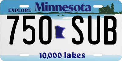 MN license plate 750SUB