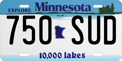 MN license plate 750SUD