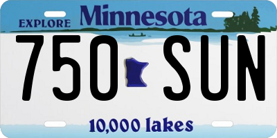 MN license plate 750SUN