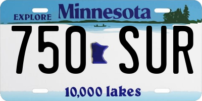 MN license plate 750SUR