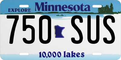 MN license plate 750SUS