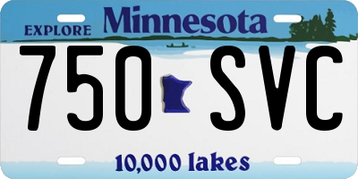 MN license plate 750SVC