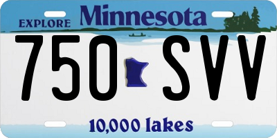 MN license plate 750SVV