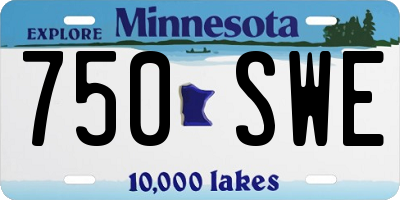 MN license plate 750SWE