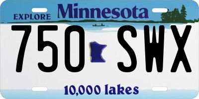 MN license plate 750SWX