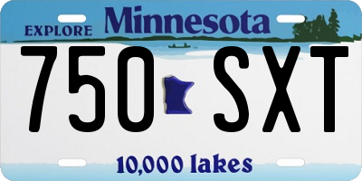 MN license plate 750SXT