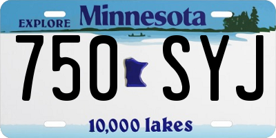 MN license plate 750SYJ