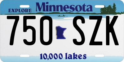 MN license plate 750SZK