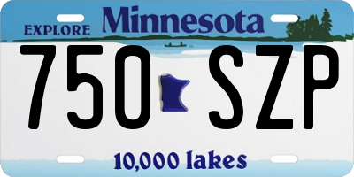 MN license plate 750SZP
